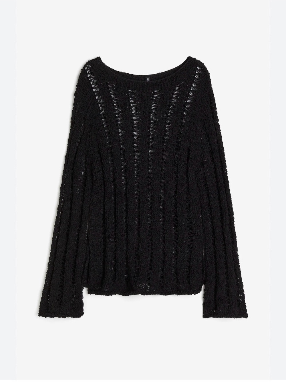 H&M Black Open-Knit Long Sleeve Sweater